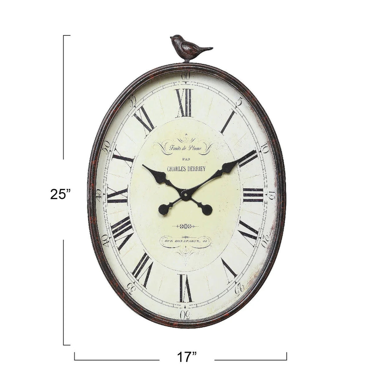 Metal Wall Clock with Bird Design, Decorative Vintage Hanging Clock for Living Room, Bedroom and Home Decor
