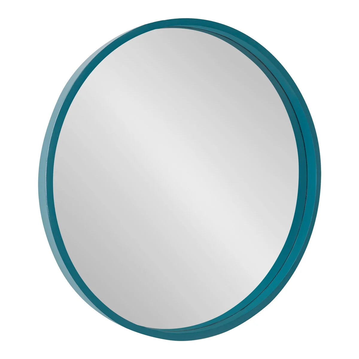 Round Wood Accent Wall Mirror, Modern Decorative Wooden Frame Mirror for Living Room, Bedroom and Entryway