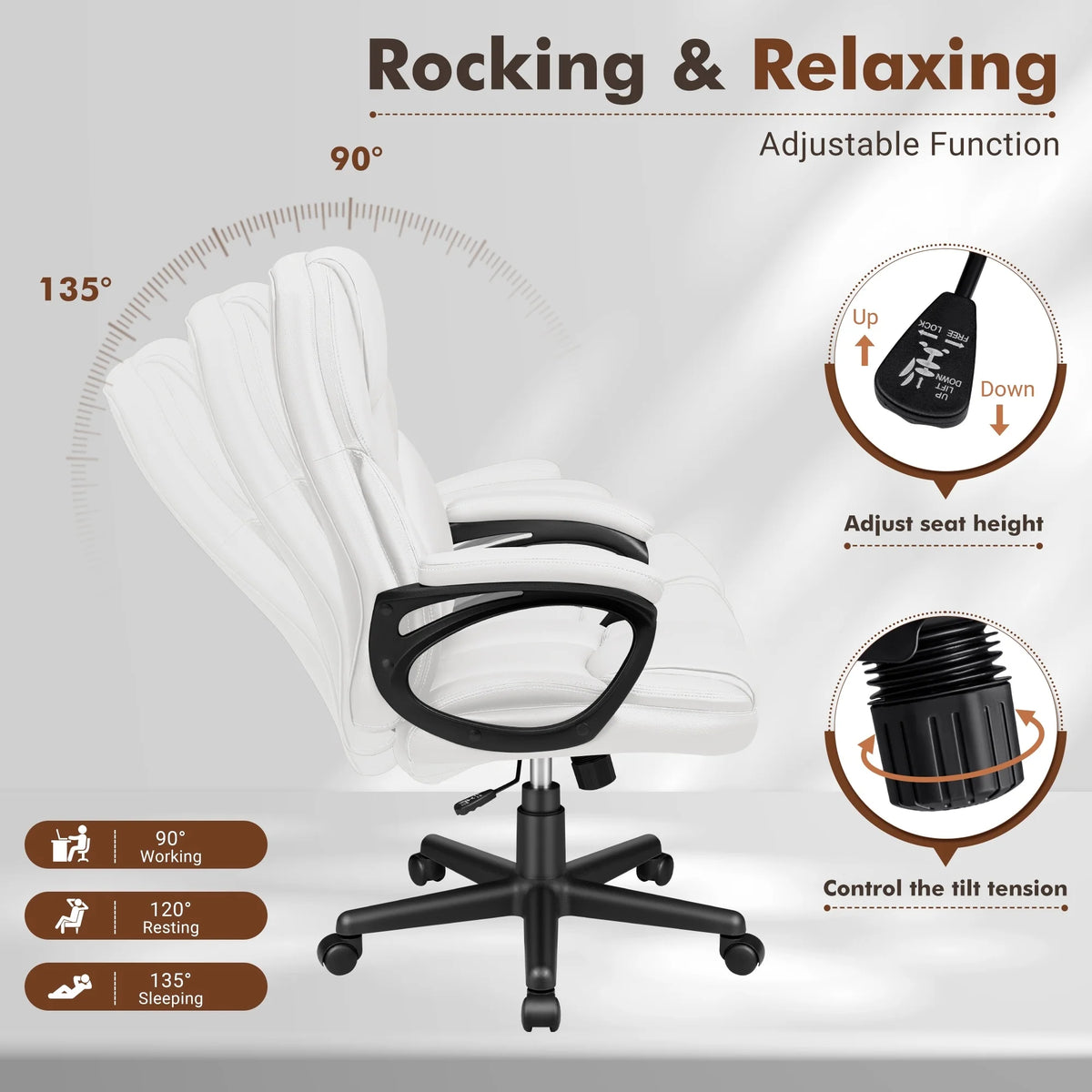 High Back Executive Office Chair, Ergonomic Computer Desk Chair for Home and Office