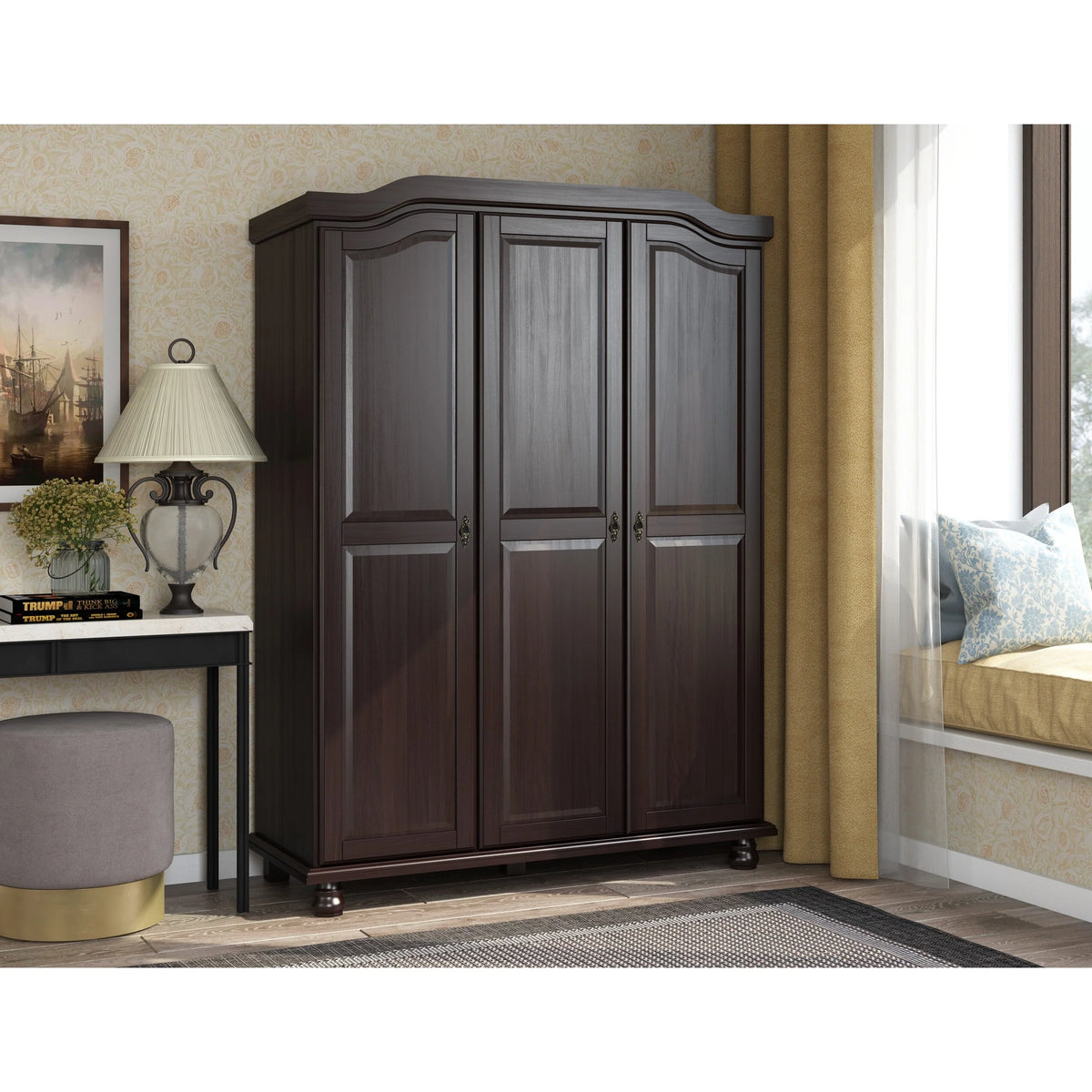 Set of 4 Small Solid Wood Shelves for Wardrobe and Armoire Storage