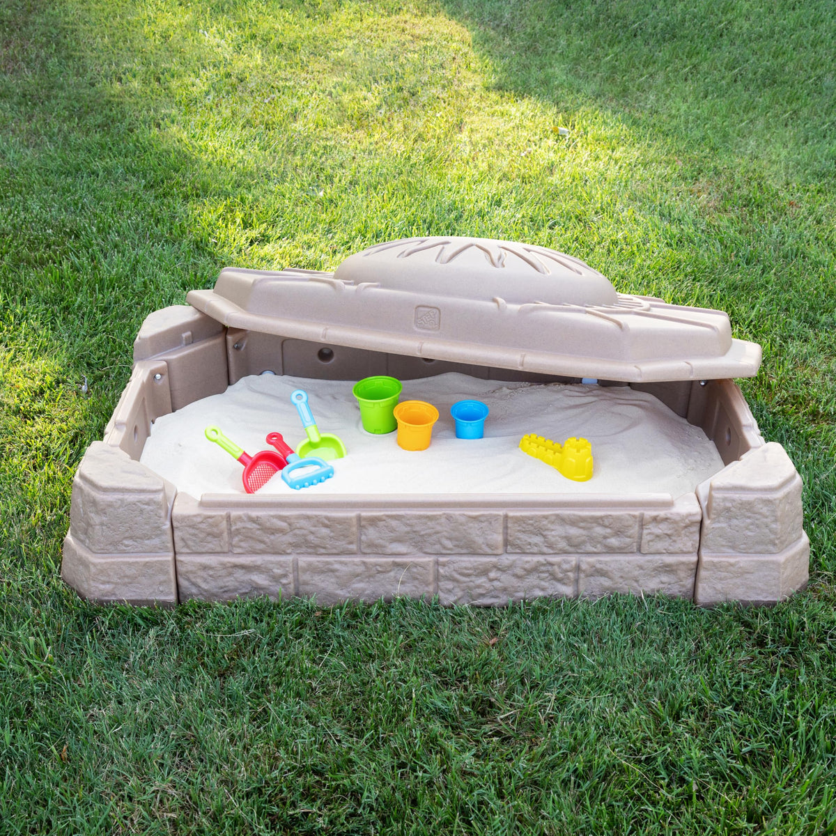 Kids Sandbox, Outdoor Sand Activity Sensory Play Pit for Children