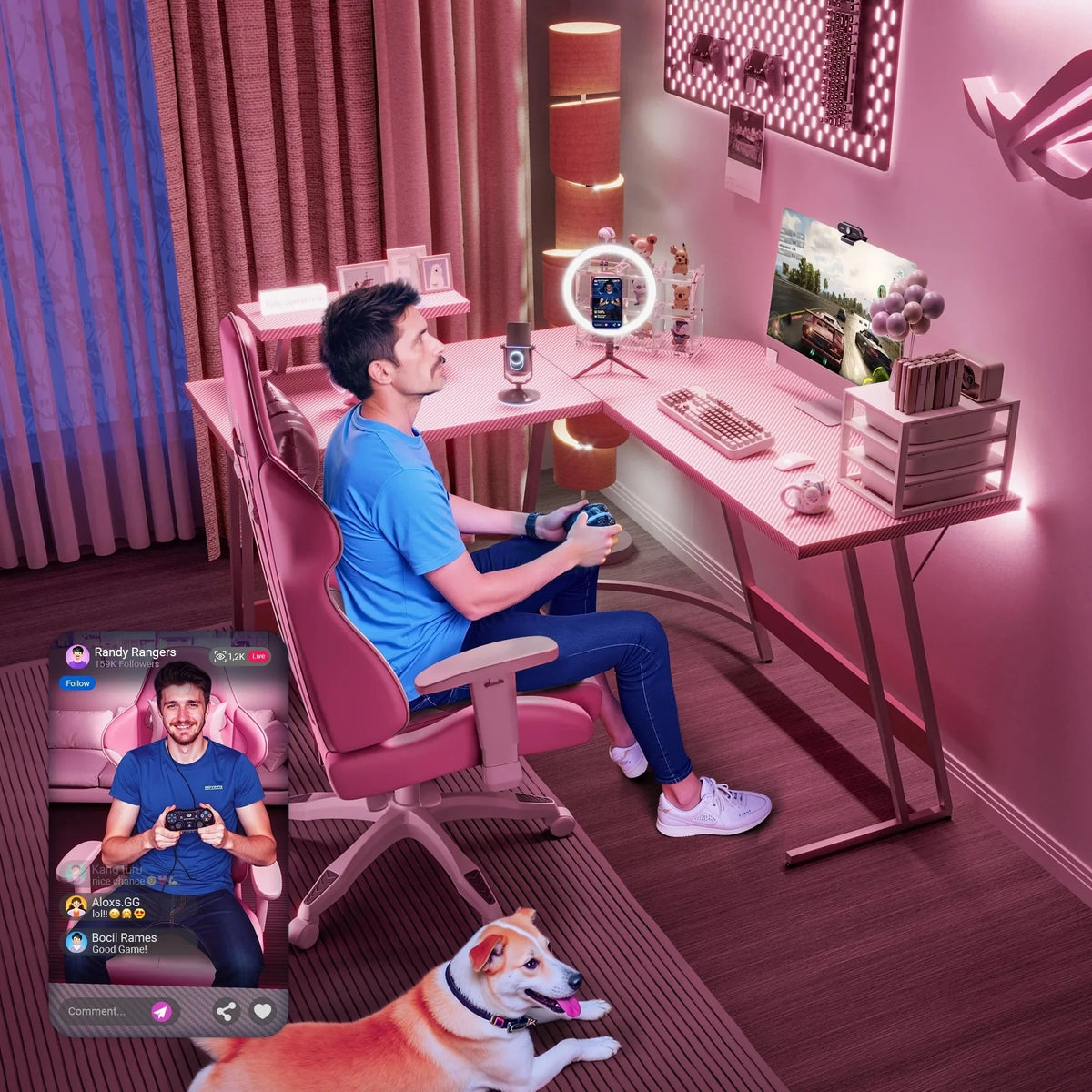 L-Shaped Gaming Desk, Computer Corner Desk and Office Writing Desk for Home
