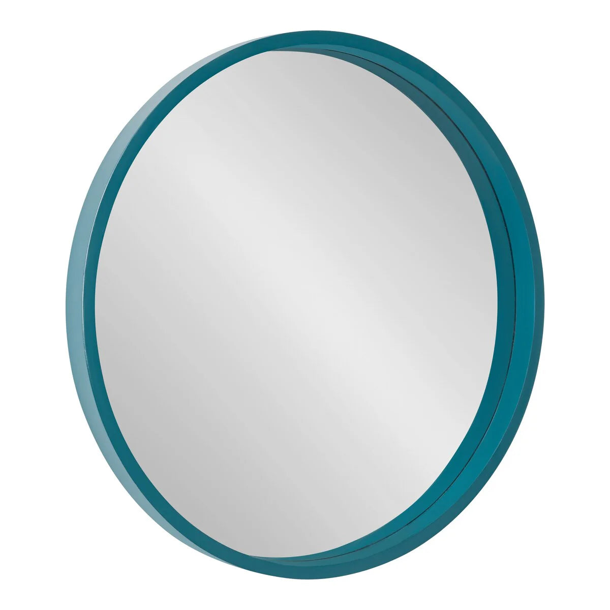 Round Wood Accent Wall Mirror, Modern Decorative Wooden Frame Mirror for Living Room, Bedroom and Entryway