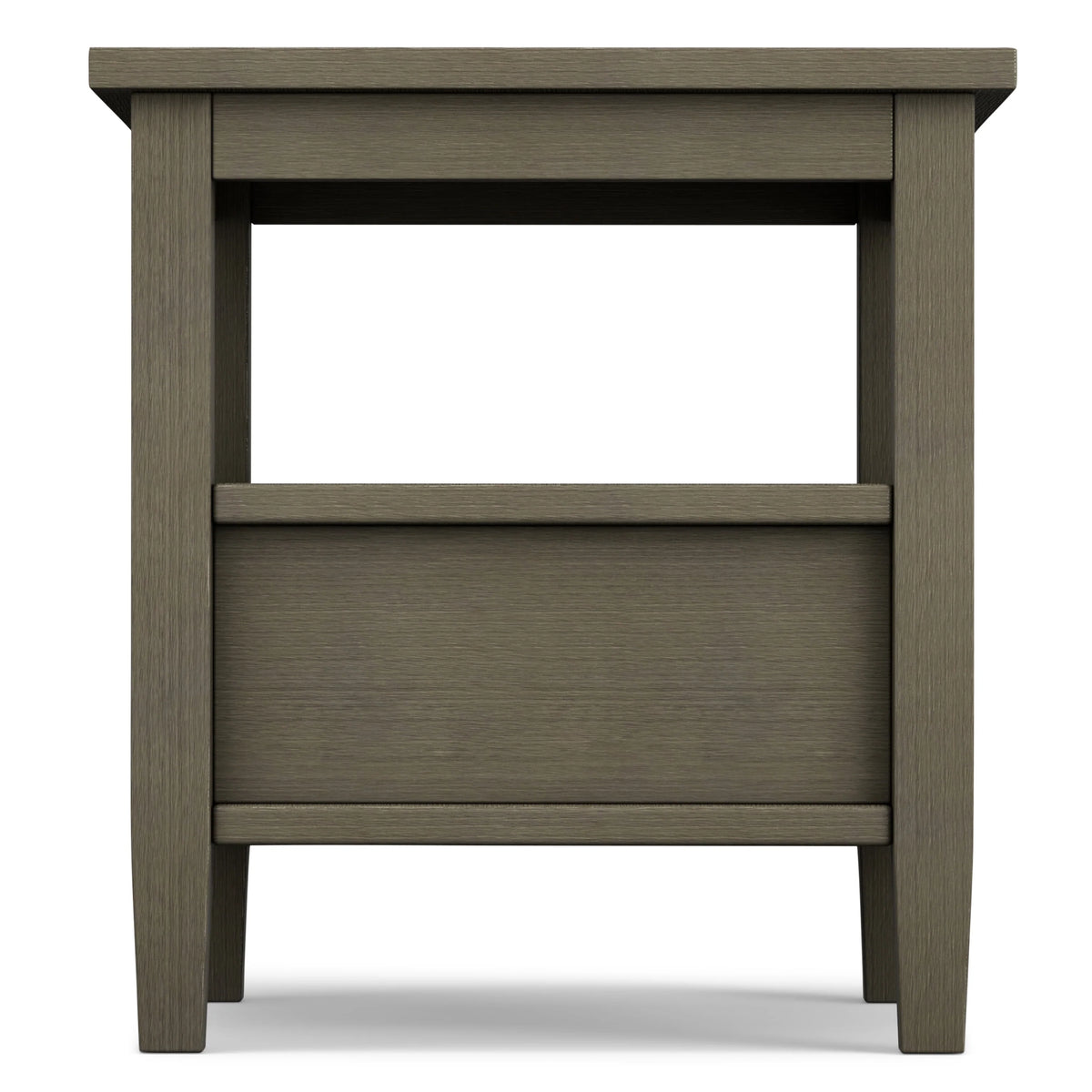 20 Inch Wide Solid Wood Rectangle End Table, Transitional Side Table