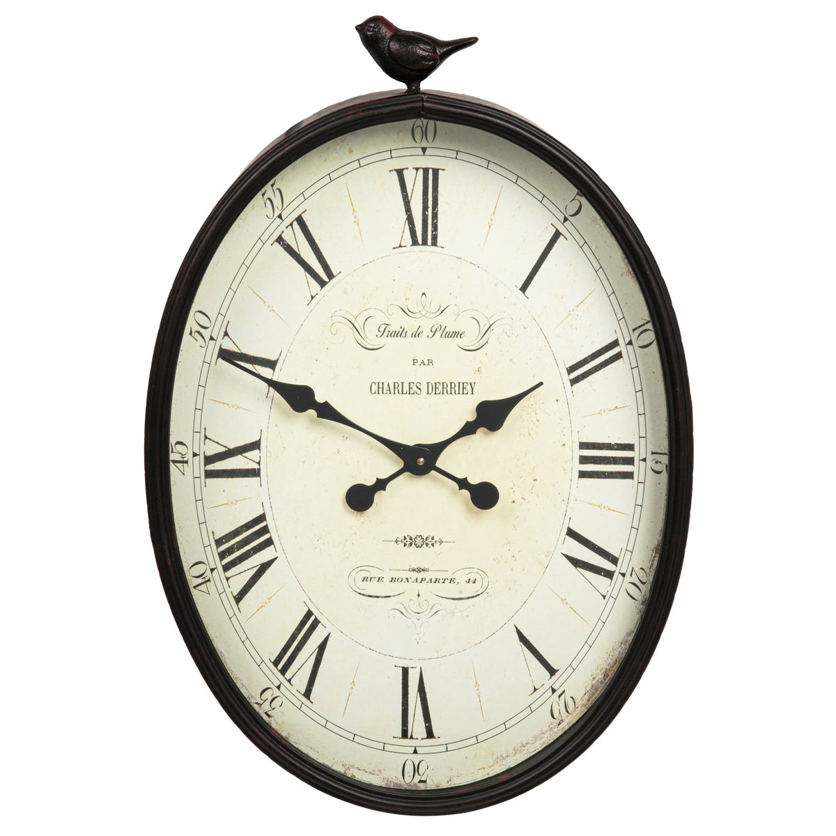Metal Wall Clock with Bird Design, Decorative Vintage Hanging Clock for Living Room, Bedroom and Home Decor