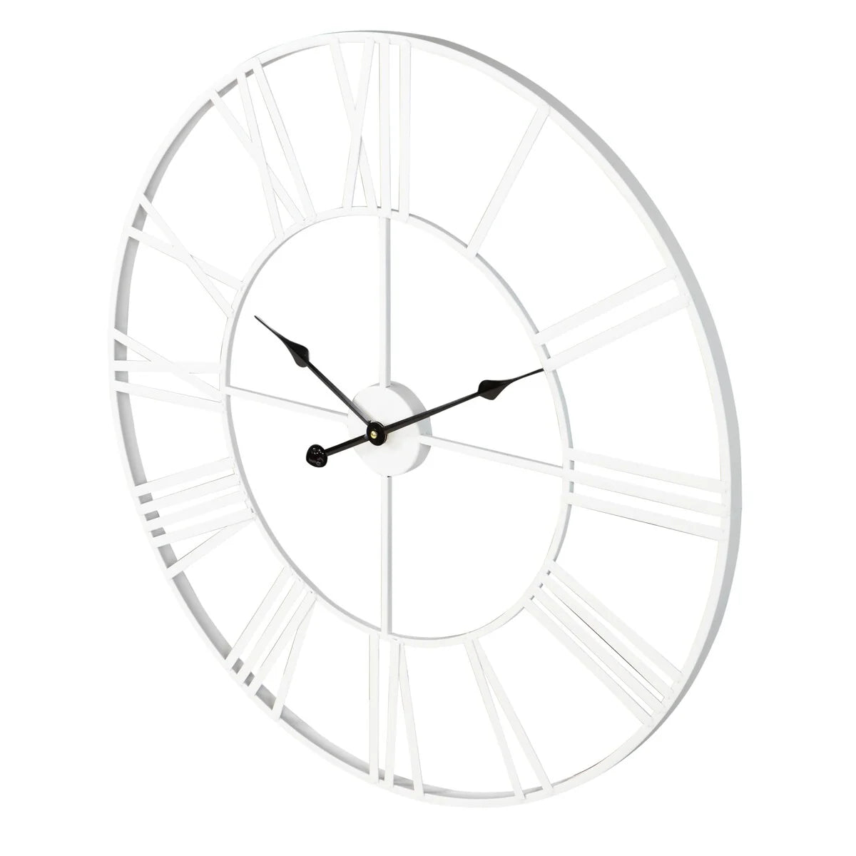 Modern Round Metal Wall Clock, Decorative Circular Hanging Clock for Living Room, Bedroom and Office