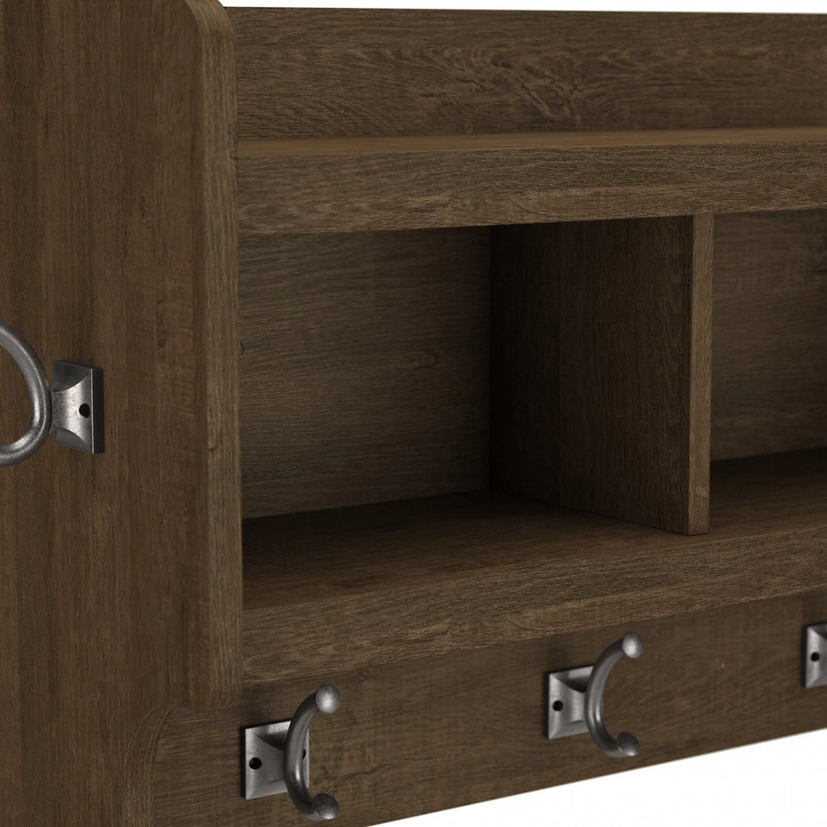 40 Inch Wall Mounted Coat Rack with Shelf, Wooden Entryway Storage and Hanging Organizer