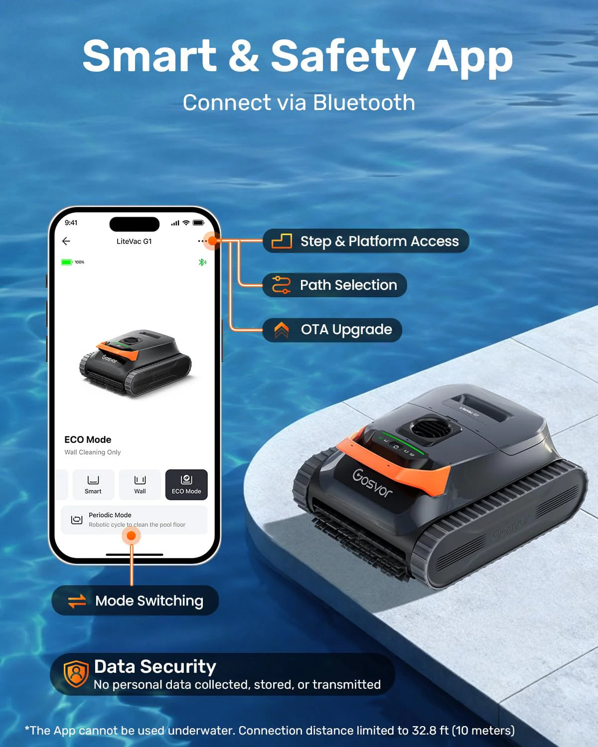 Cordless Robotic Pool Vacuum Cleaner, Smart Navigation with Wall and Waterline Cleaning