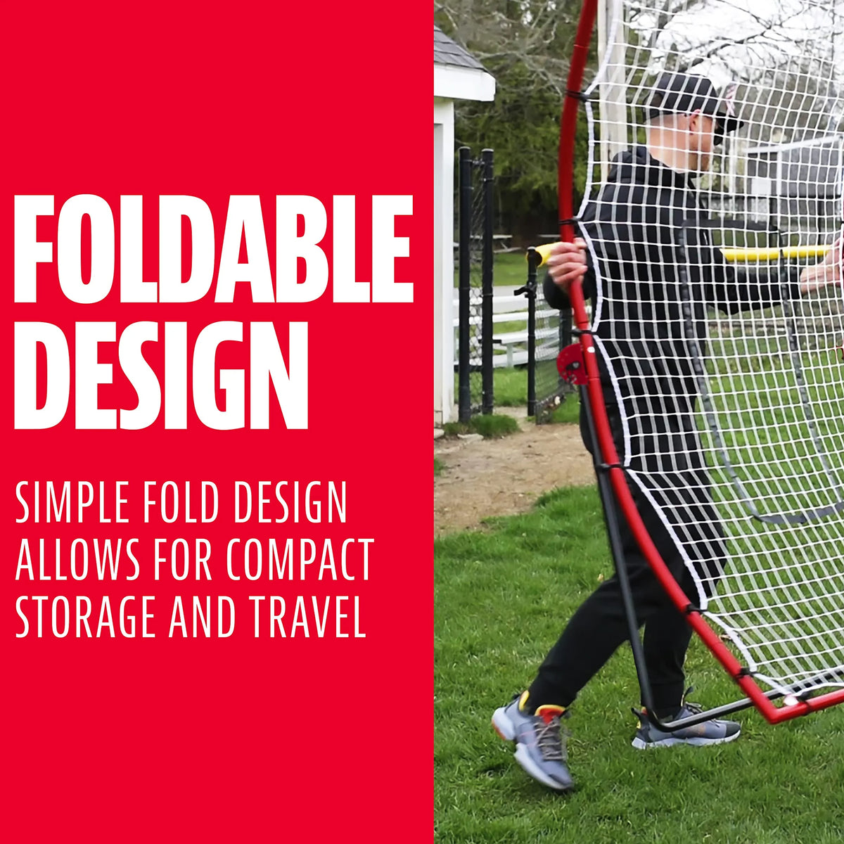 Baseball Rebounder and Pitchback Trainer Net, Practice Equipment for Throwing, Fielding and Hitting
