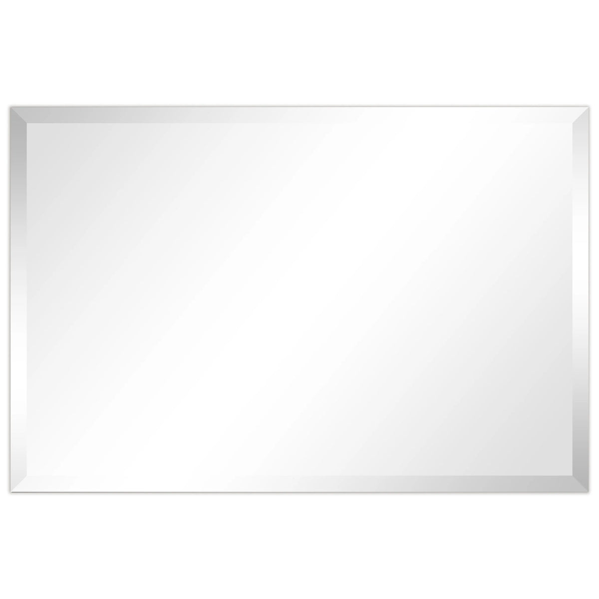 Frameless Beveled Prism Wall Mirror, Clear Square or Rectangular Decorative Mirror for Bathroom, Bedroom and Home Decor