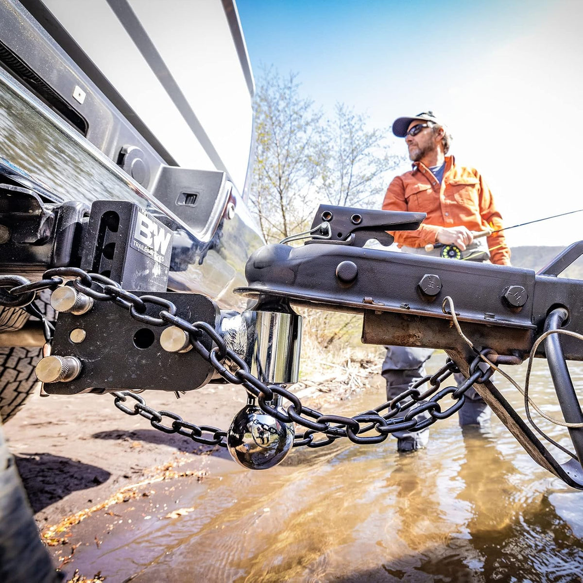 Adjustable Trailer Hitch Ball Mount, Tow and Stow Towing Hitch with Adjustable Height