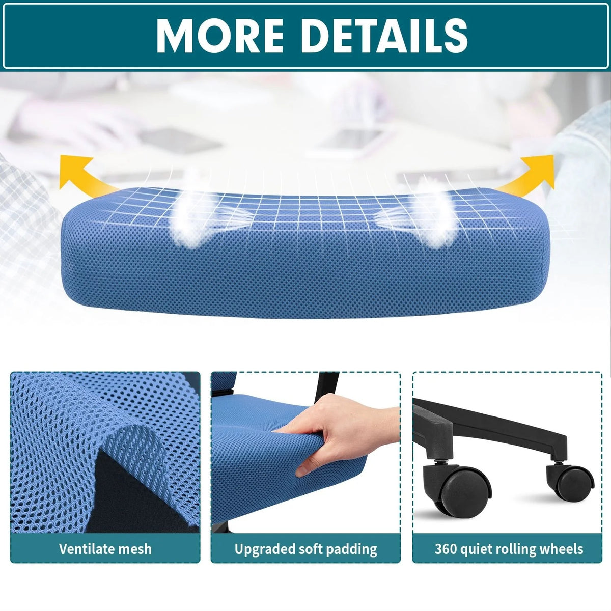 Ergonomic Mesh Office Chair with Lumbar Support, Breathable Computer Desk Chair