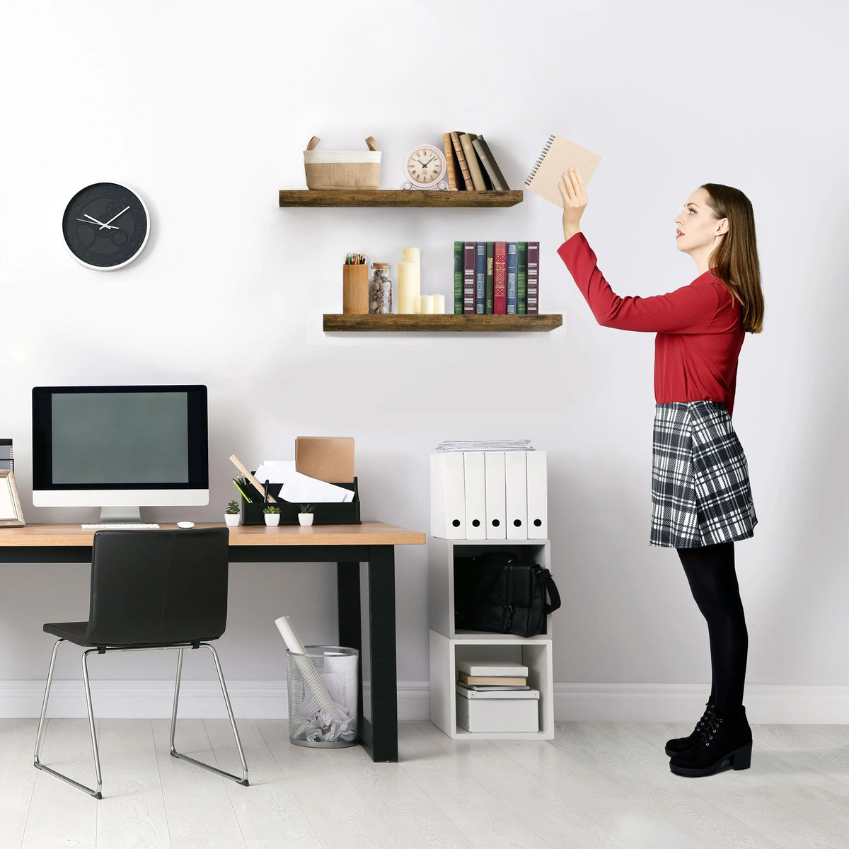 24 Inch Extra Long Floating Wall Shelf, Wall Mounted Display and Storage Shelf for Home Decor
