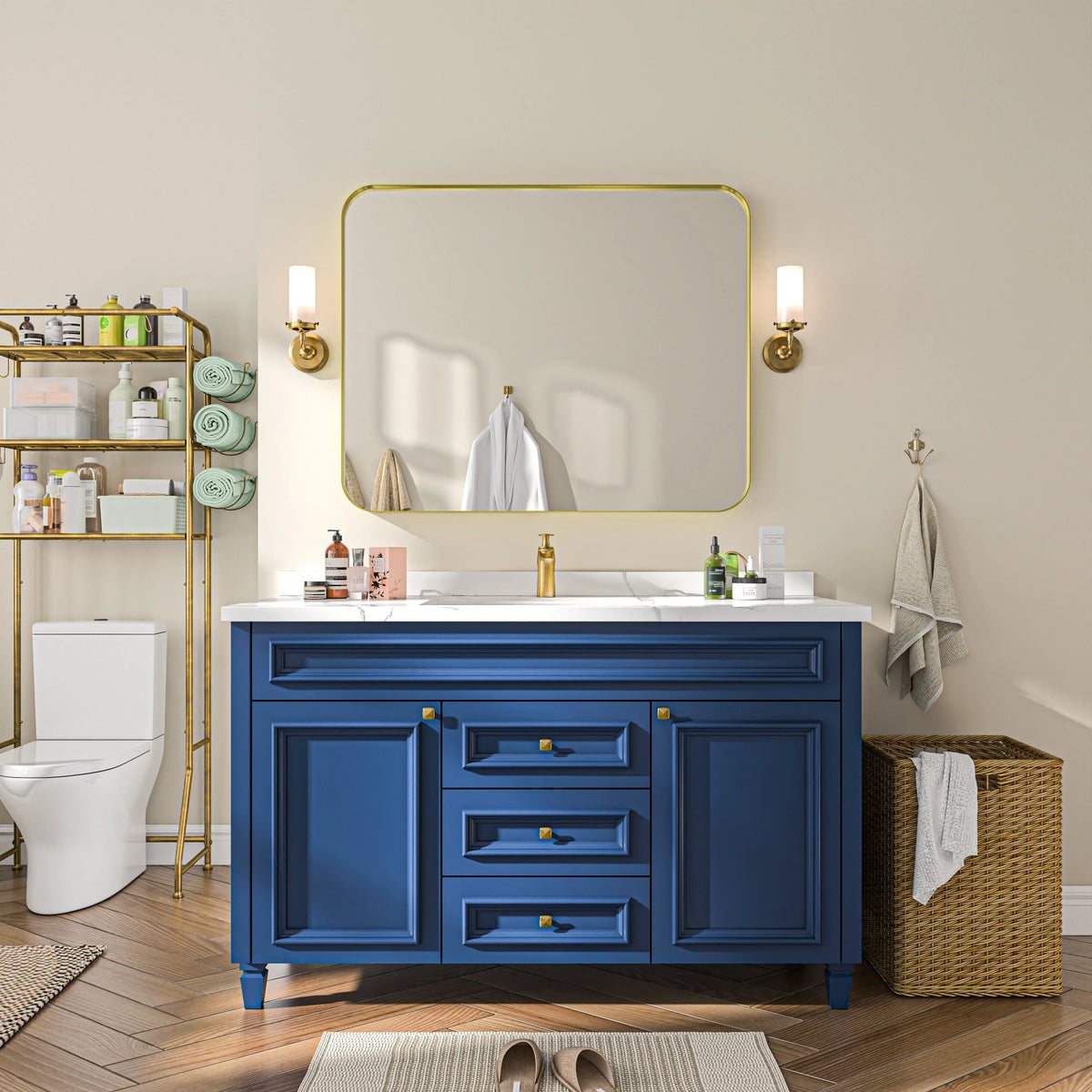 Aluminum Alloy Rounded Corner Vanity Mirror, Modern Wall Mounted Mirror for Bathroom, Bedroom and Home Decor