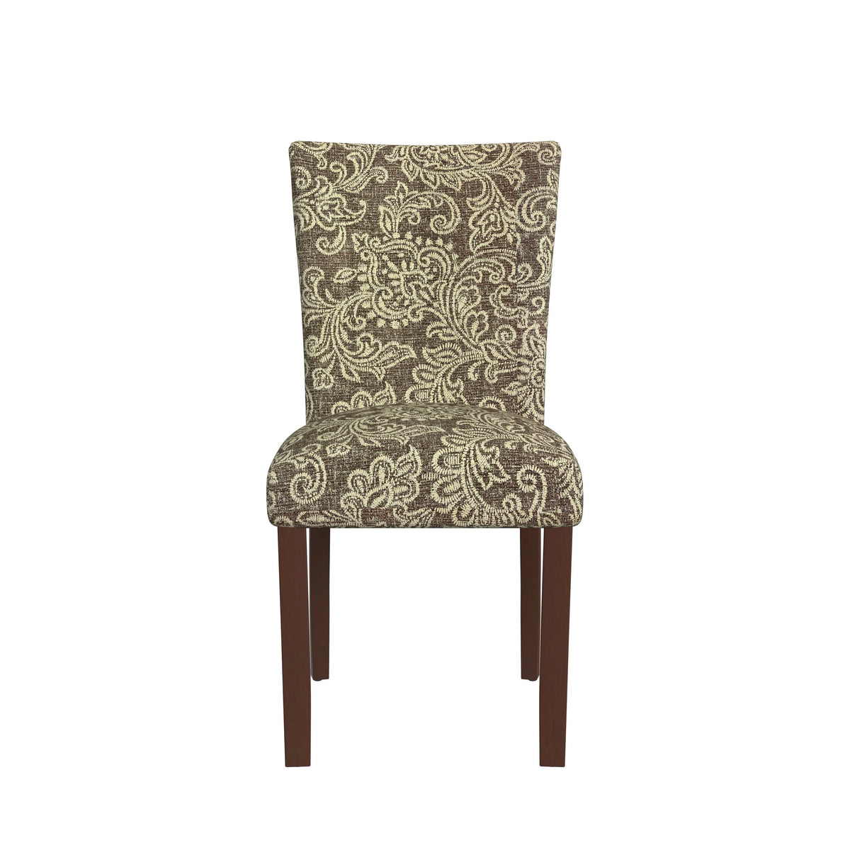 Set of 2 Upholstered Medallion Dining Chairs, Comfortable Parsons Style Chairs for Kitchen and Dining Room