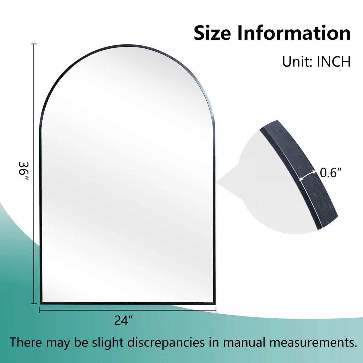 2 Pack 36x24 Inch Arched Bathroom Vanity Mirrors, Wall Mounted Decorative Mirrors for Bathroom and Bedroom