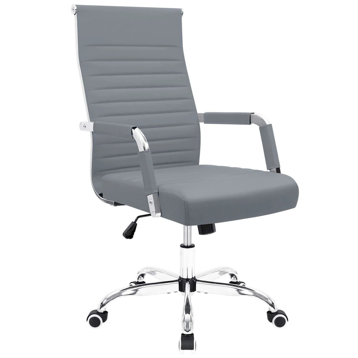 Ergonomic Ribbed Office Chair, Modern Computer Desk Chair with Comfortable Upholstered Seat for Home and Office