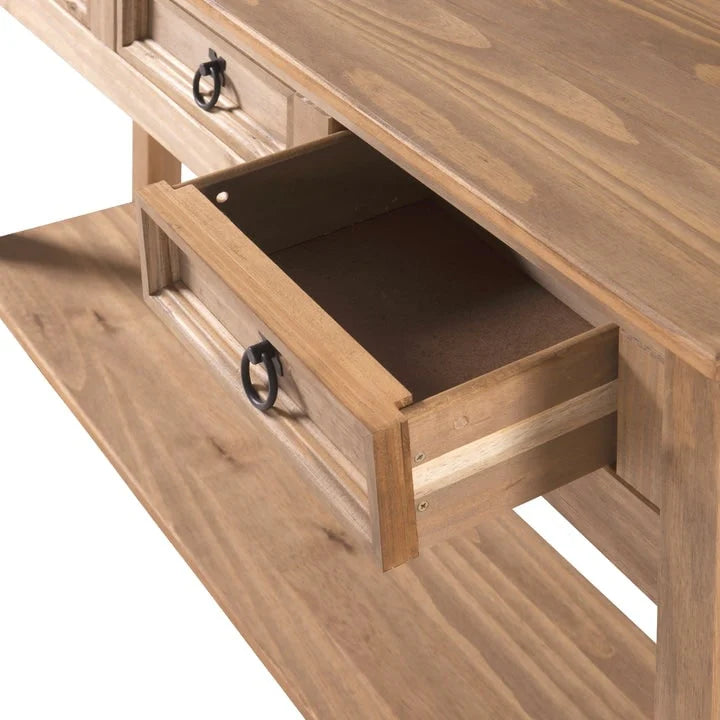 Wood Console Table with 3 Drawers, Entryway Hallway Storage and Display Table for Home