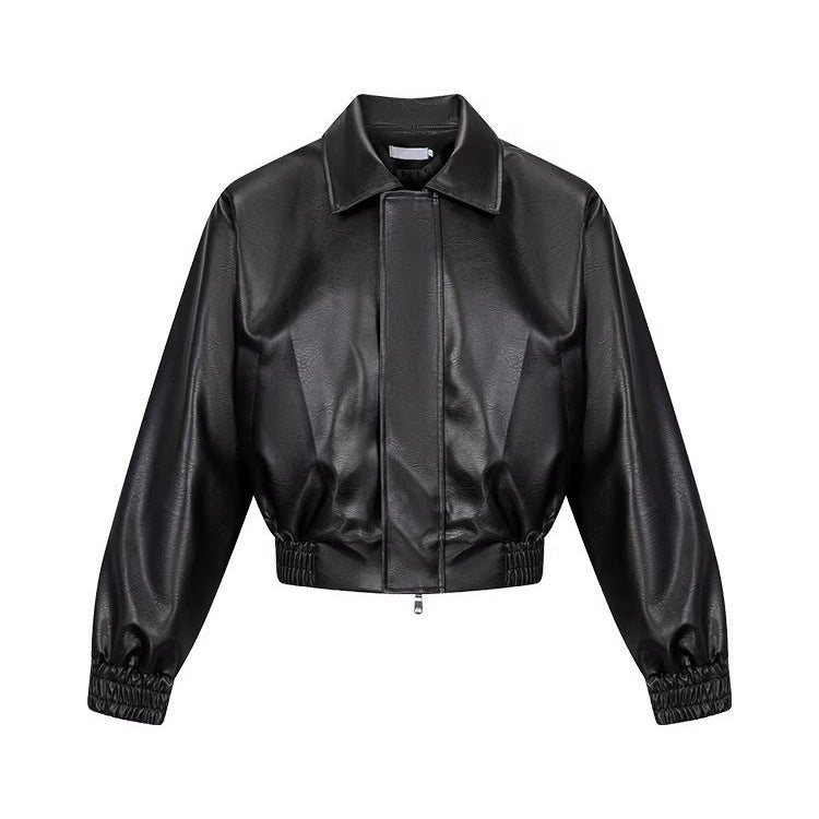 Men's Quilted Faux Leather Zip Jacket