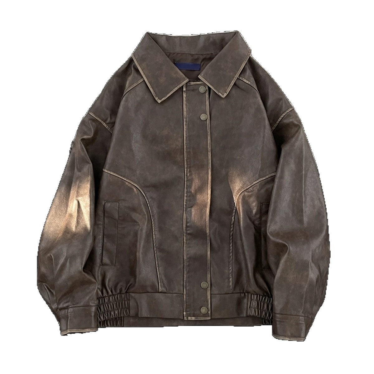 Men's Distressed Faux Leather Moto Jacket