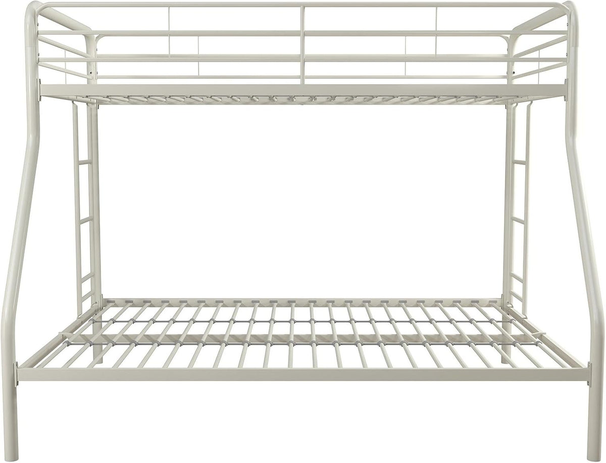 DHP Dusty Twin Over Full Metal Bunk Bed, Off White