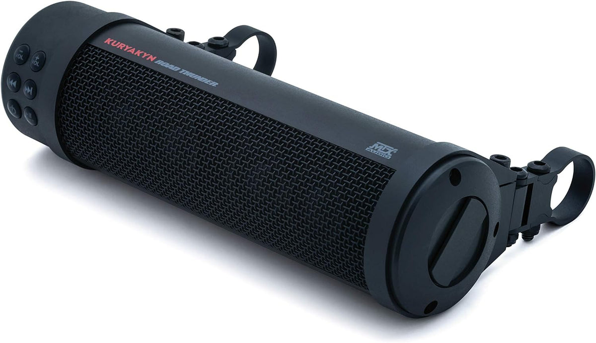300W Waterproof Bluetooth Motorcycle Sound Bar �� Handlebar Mount, Satin Black
