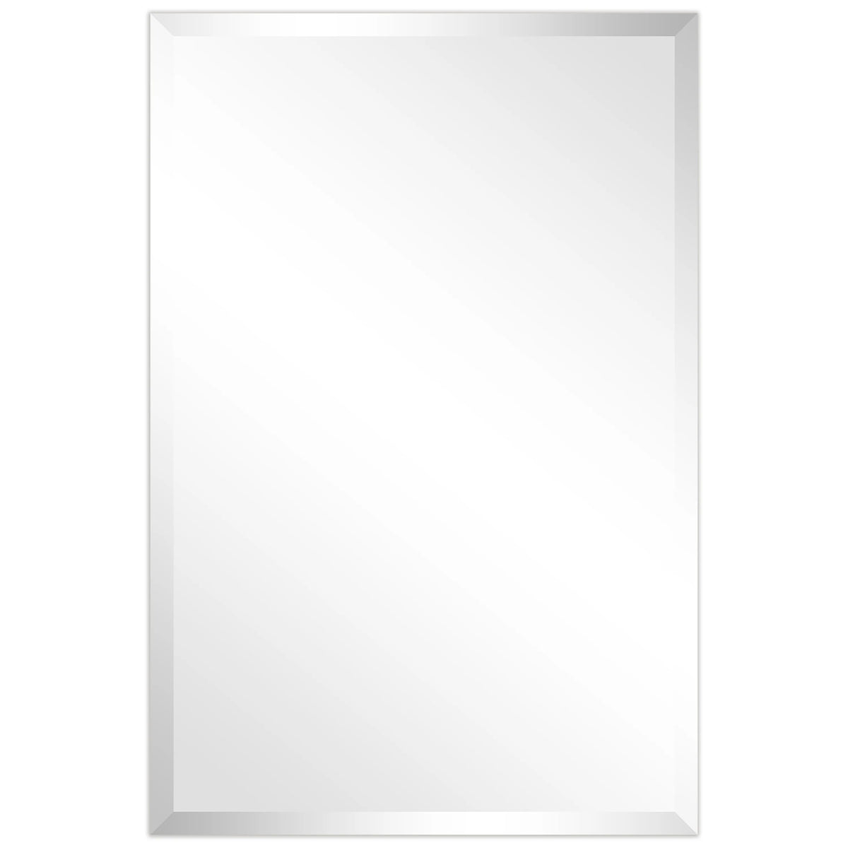 Frameless Beveled Prism Wall Mirror, Clear Square or Rectangular Decorative Mirror for Bathroom, Bedroom and Home Decor