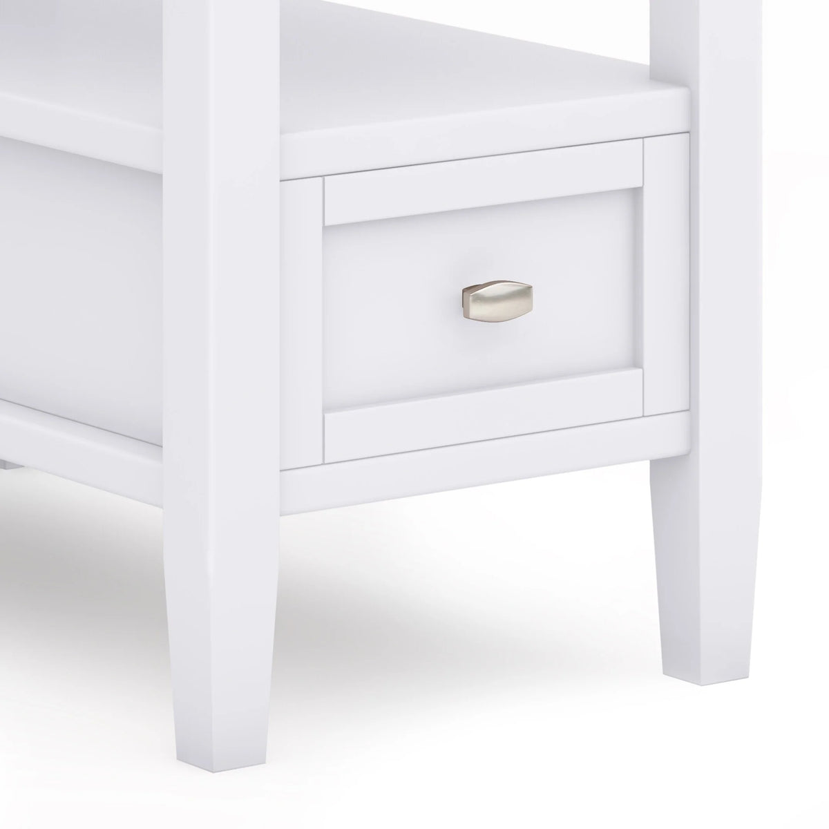 14" Wide Solid Wood Narrow Side Table, Rectangle Transitional Style Accent Table