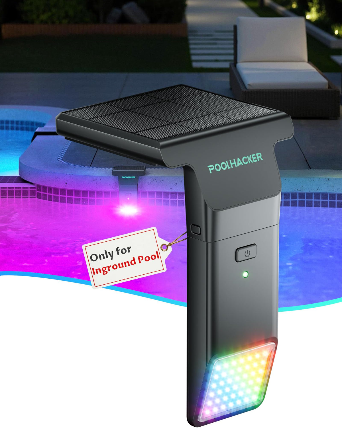 Solar Pool Lights for Steel Wall Above Ground Pools, Solar Powered LED Swimming Pool Lighting