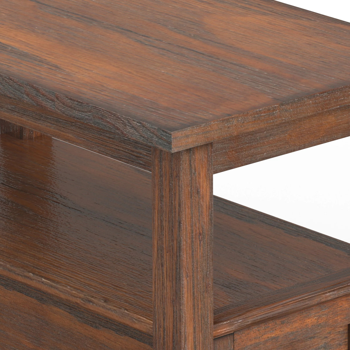 14" Wide Solid Wood Narrow Side Table, Rectangle Transitional Style Accent Table