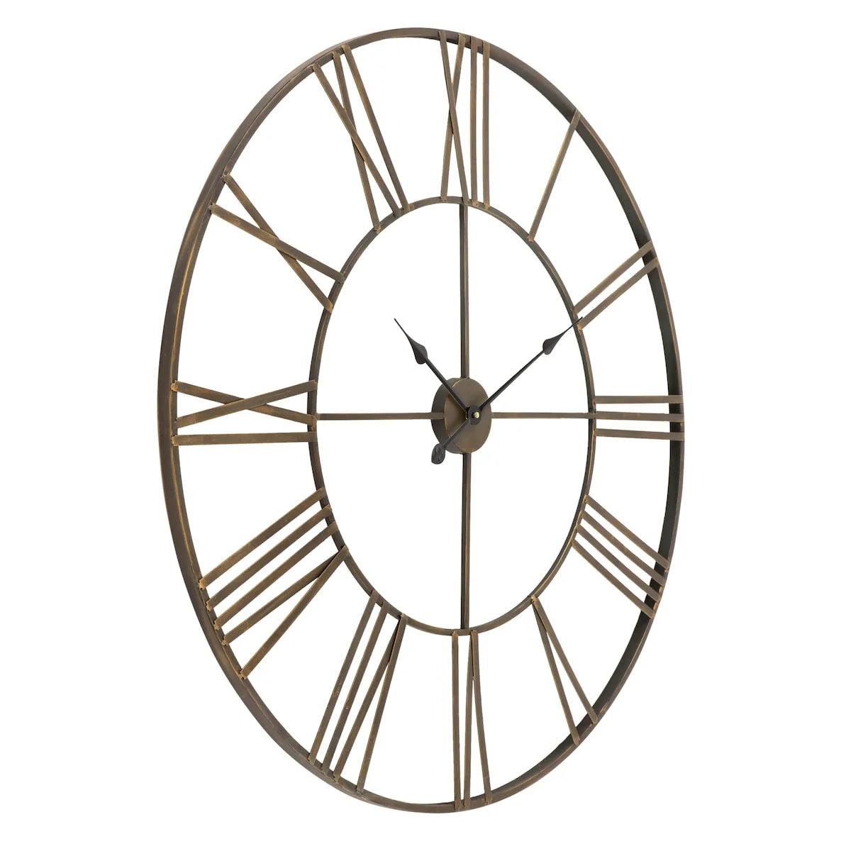 Modern Round Metal Wall Clock, Decorative Circular Hanging Clock for Living Room, Bedroom and Office