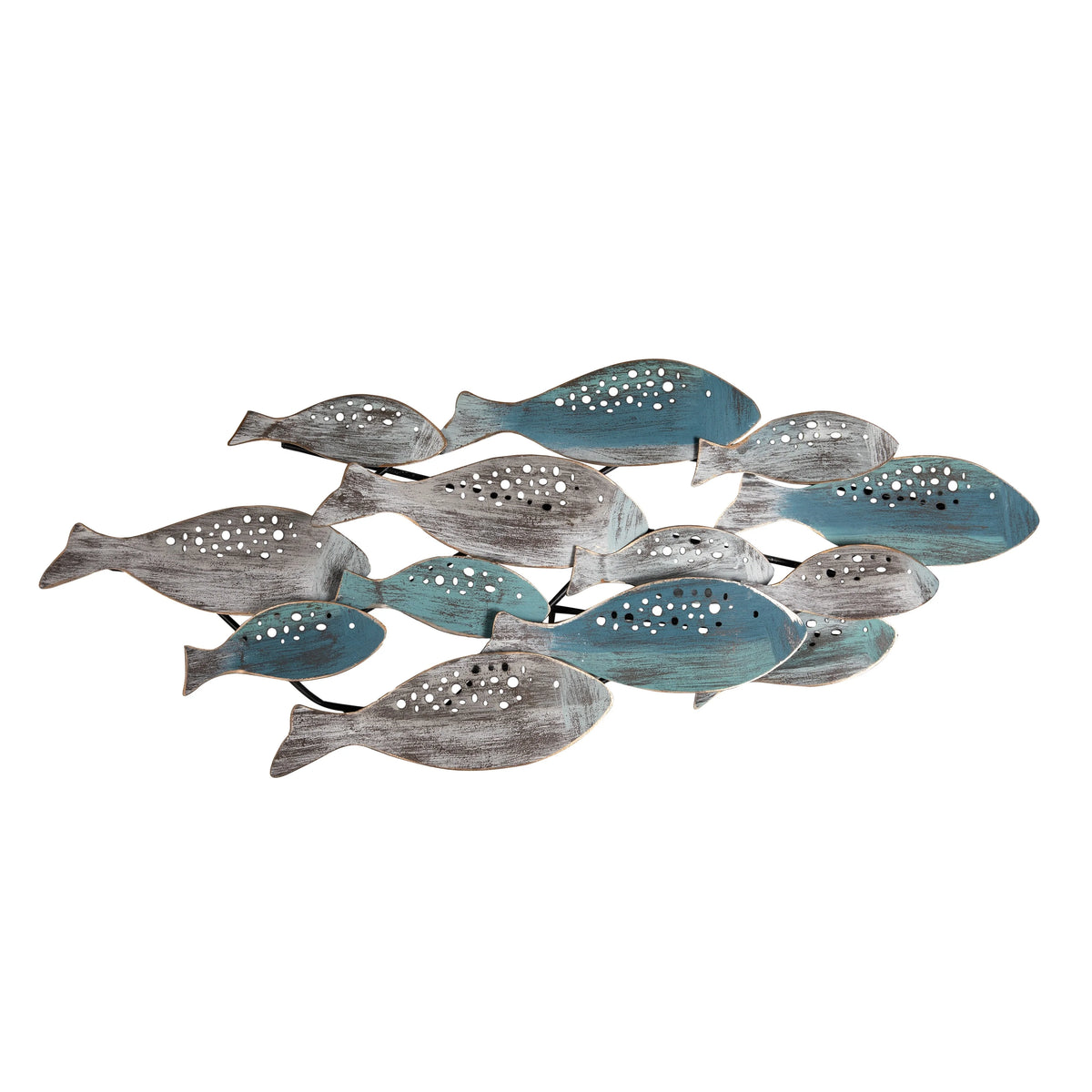 Modern Coastal Metal Wall Art, Decorative Fish Wall Sculpture for Living Room, Bedroom and Home Decoration