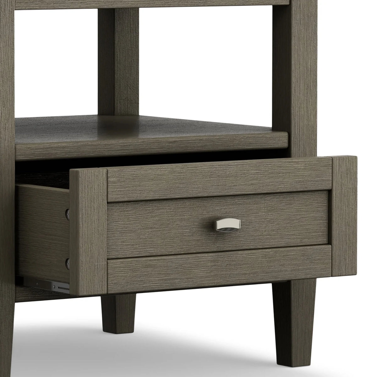 20 Inch Wide Solid Wood Rectangle End Table, Transitional Side Table