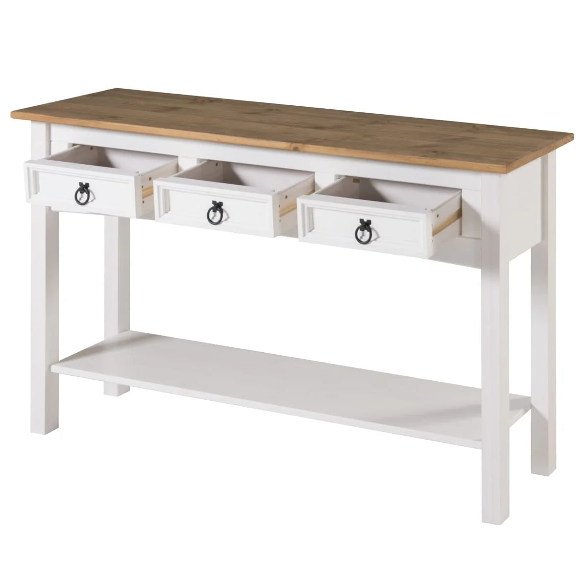 Wood Console Table with 3 Drawers, Entryway Hallway Storage and Display Table for Home