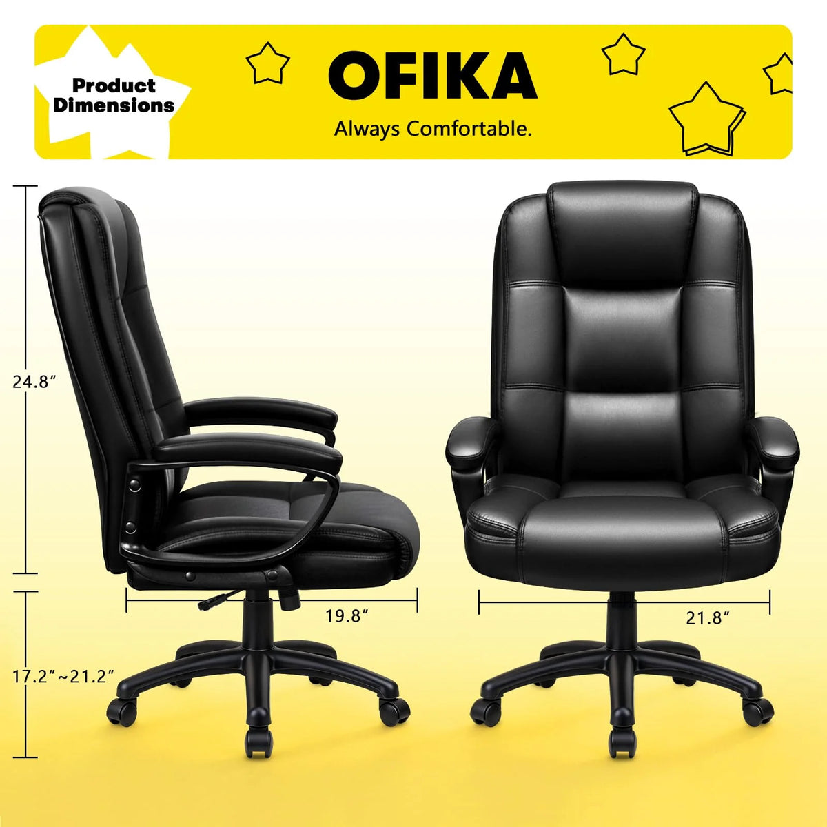 Big and Tall Home Office Chair, Heavy Duty Ergonomic Computer Desk Chair for Home and Work