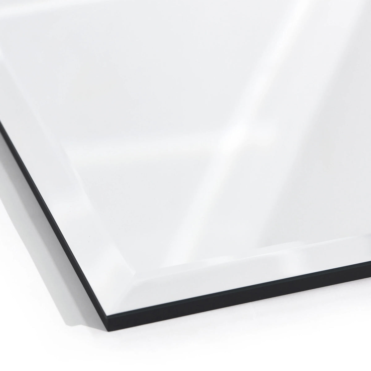 Frameless Beveled Prism Wall Mirror, Clear Square or Rectangular Decorative Mirror for Bathroom, Bedroom and Home Decor
