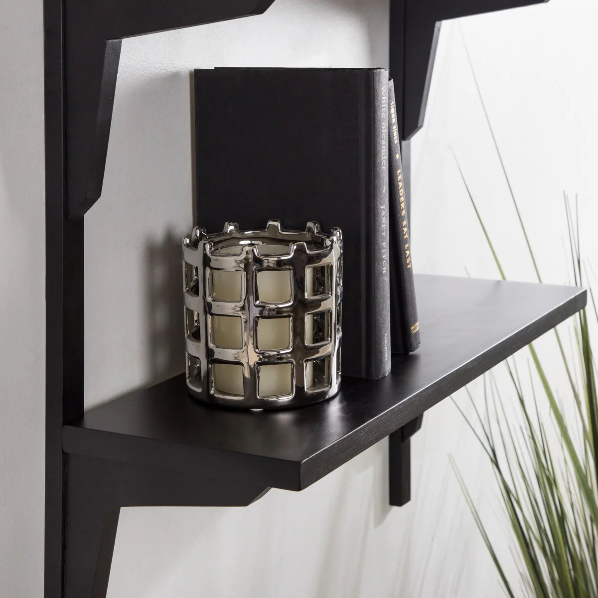 Mid-Century Wall Shelves, 24x8x24 Inch Decorative Wall Mounted Storage and Display Shelving for Home Decor