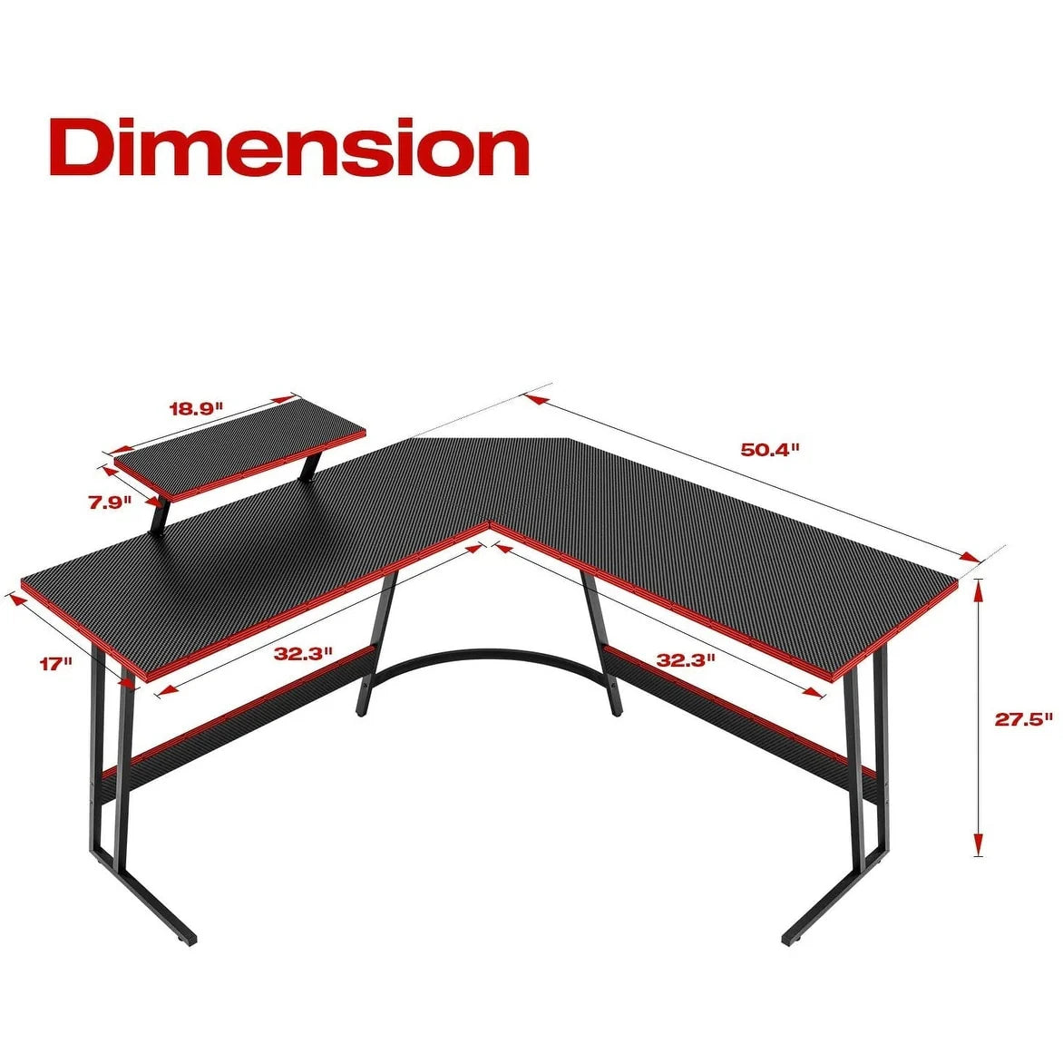 L Shaped Gaming Desk, Corner Computer PC Workstation for Gaming, Home Office and Study