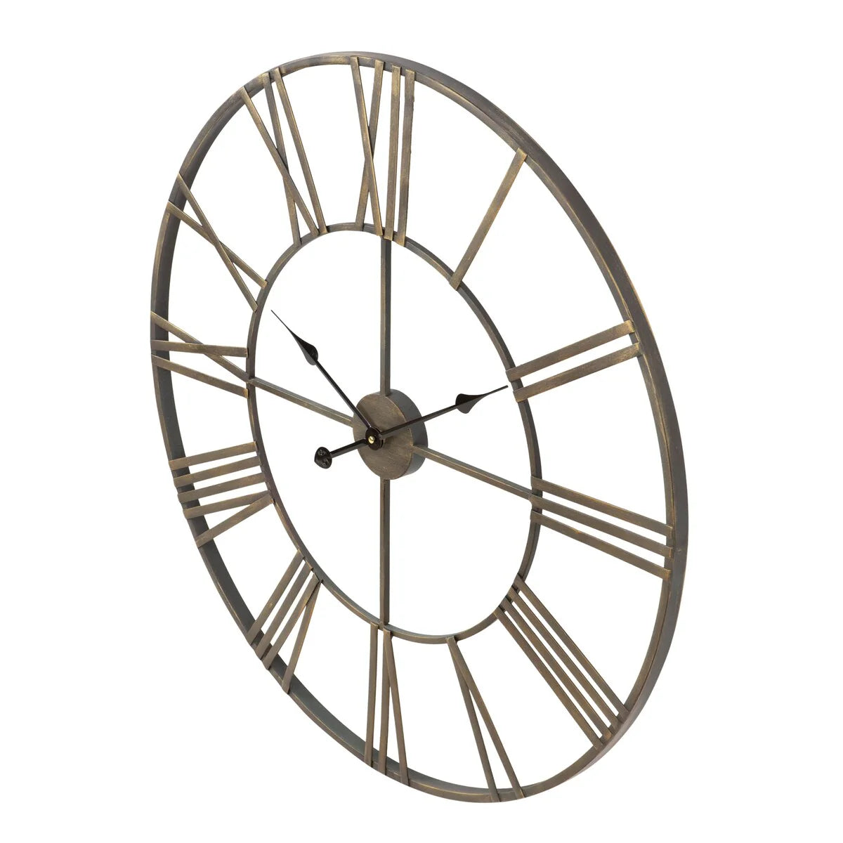 Modern Round Metal Wall Clock, Decorative Circular Hanging Clock for Living Room, Bedroom and Office