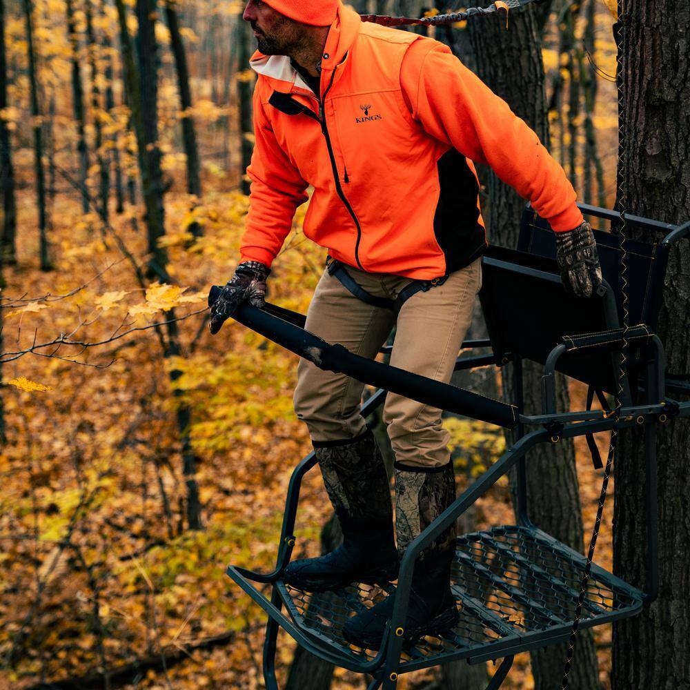 Jumbo Jack Ladder Stand �� Adjustable Shooting Rail, Large Platform, Mesh Seat