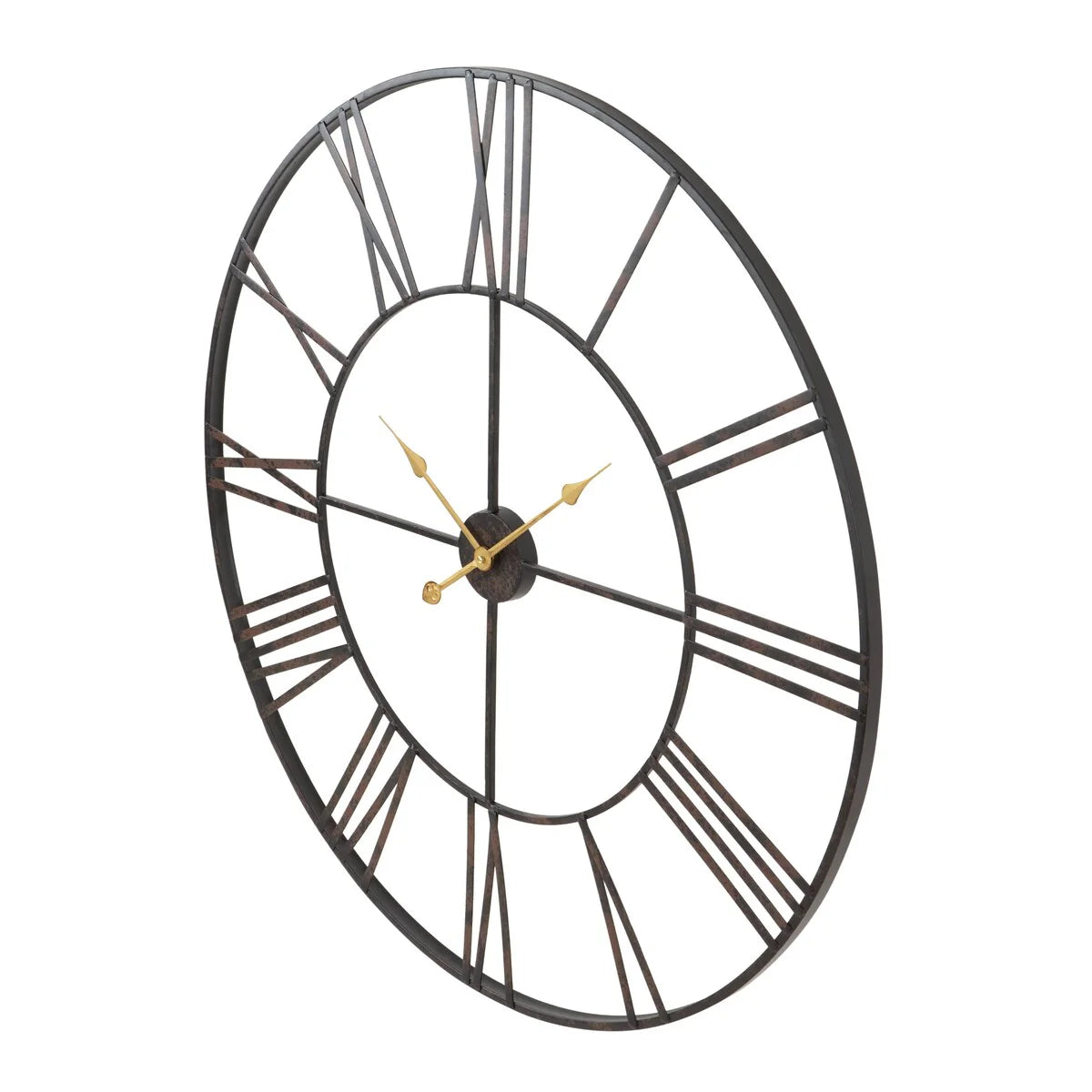 Modern Round Metal Wall Clock, Decorative Circular Hanging Clock for Living Room, Bedroom and Office
