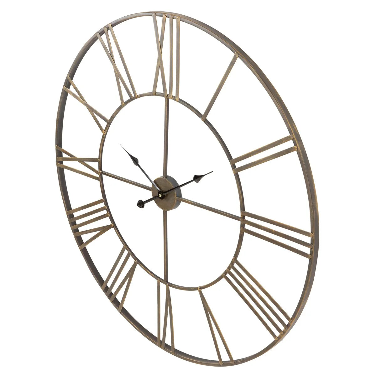 Modern Round Metal Wall Clock, Decorative Circular Hanging Clock for Living Room, Bedroom and Office