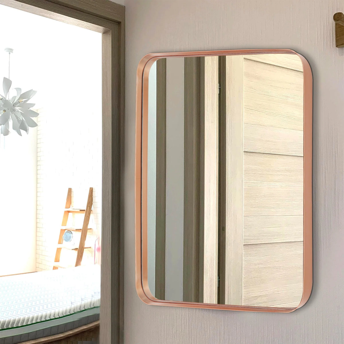Wall Mirror Vanity Mirror, Bathroom Mirror with Rounded Corners, 1 Piece