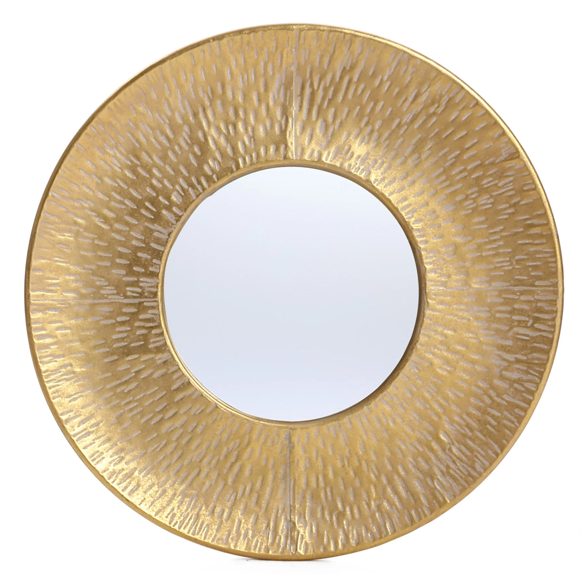 3-Piece Gold Metal Round Wall Mirror Set, 22.25" Diameter x 2.36" Deep, Decorative Wall Mirrors