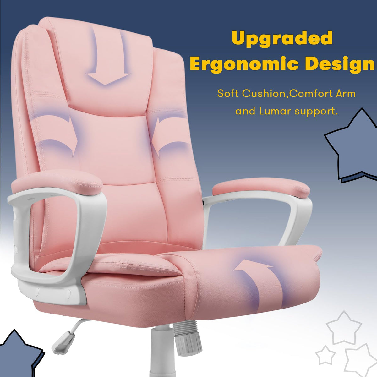 400 LBS Big and Tall Office Chair, Heavy Duty Ergonomic Computer Desk Chair for Home Office and Workspace