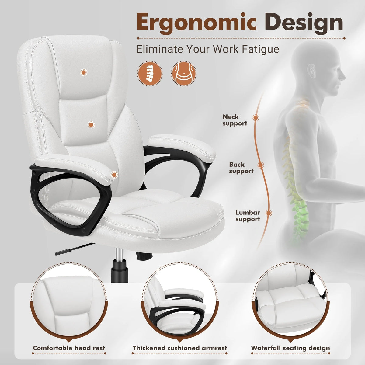 High Back Executive Office Chair, Ergonomic Computer Desk Chair for Home and Office