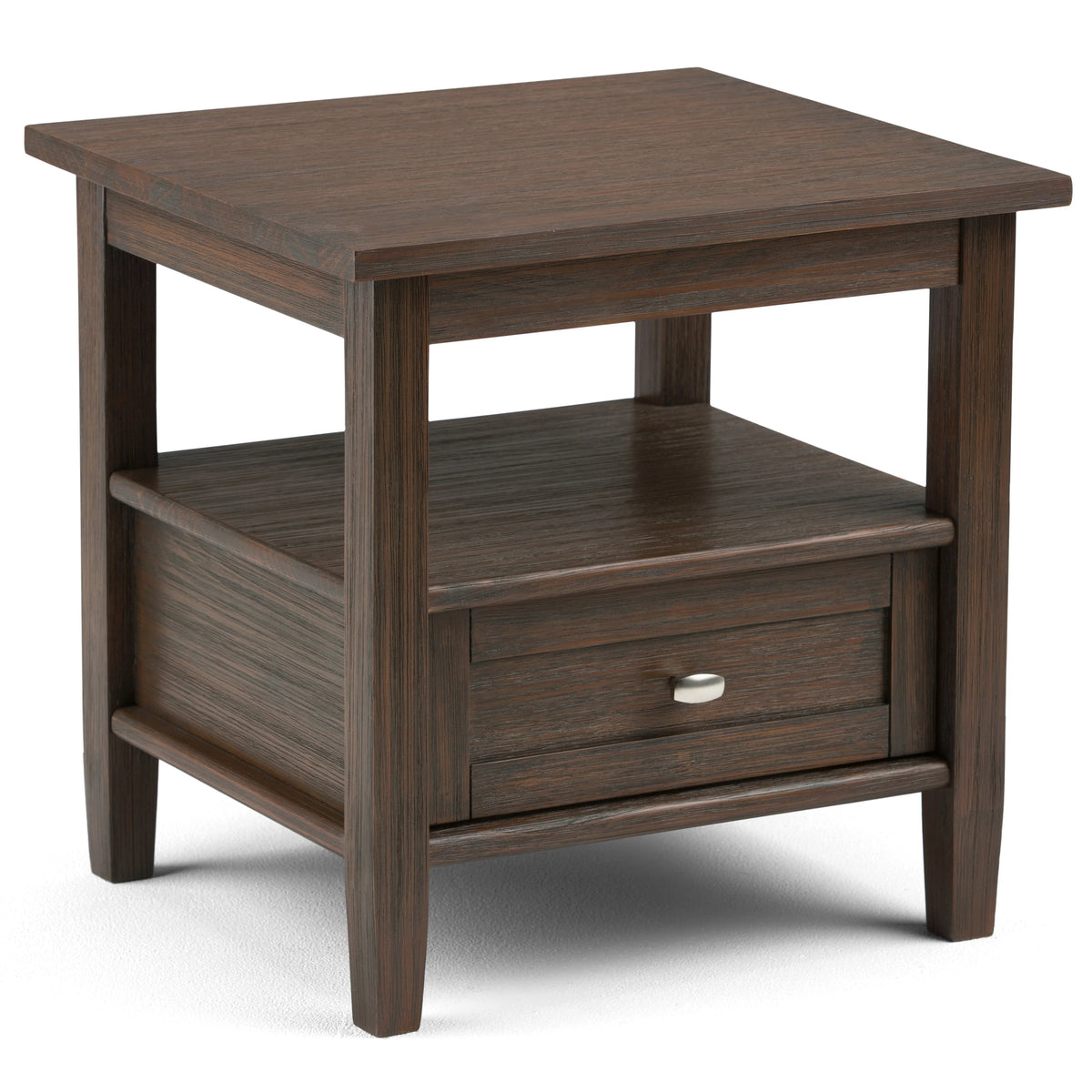 20 Inch Wide Solid Wood Rectangle End Table, Transitional Side Table