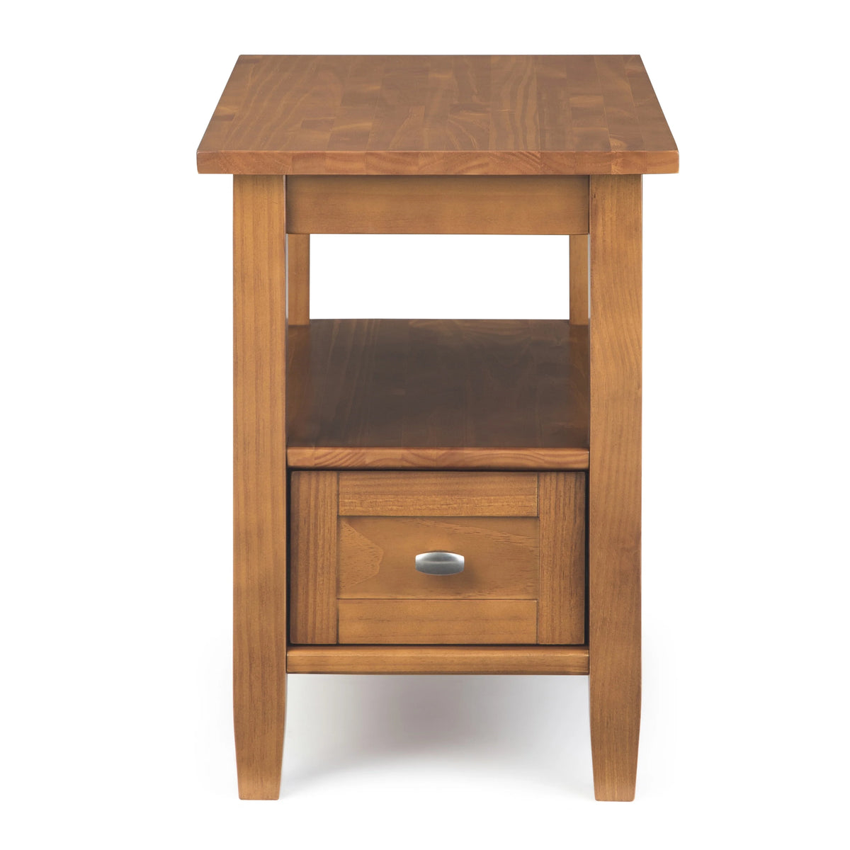 14" Wide Solid Wood Narrow Side Table, Rectangle Transitional Style Accent Table