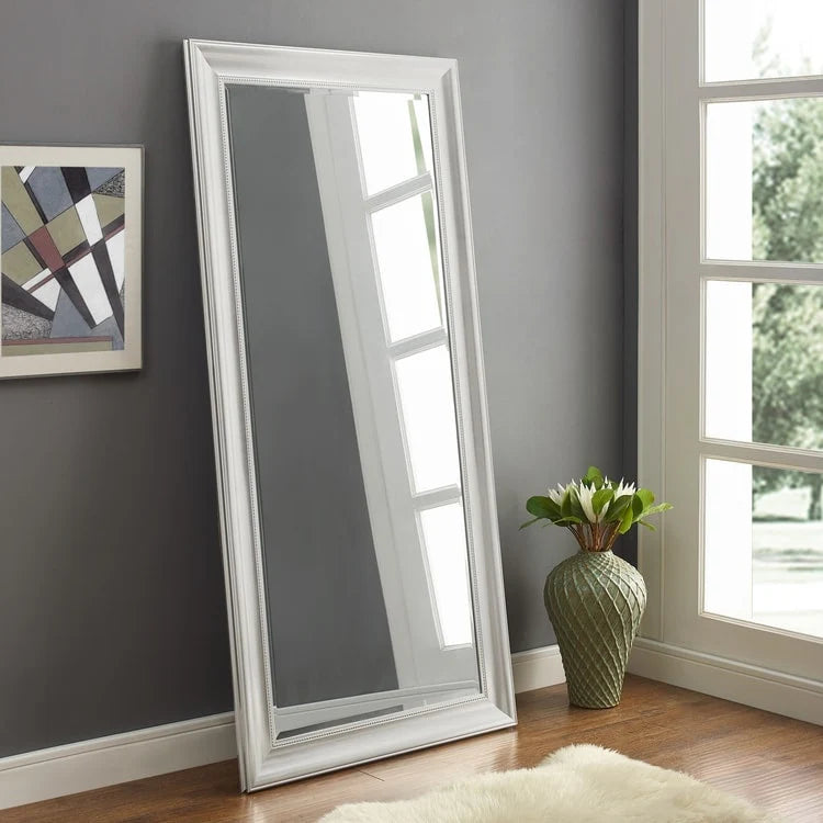 Tall Beaded Full Length Mirror, Oversized Full Body Standing Mirror with Decorative Frame for Bedroom, Dressing Room and Home Decor