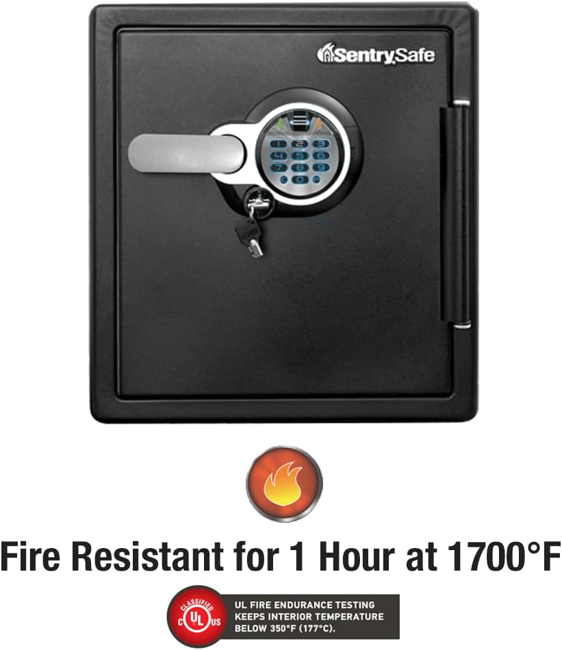 1.23 Cu Ft Waterproof and Fireproof Digital Safe Box, Alloy Steel Security Safe for Home and Office